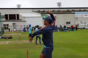 Viral video: MS Dhoni bowls leg-spin
