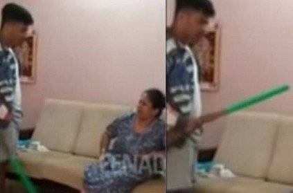 17 year Old boy from Bengaluru Beats mother with broom viral video