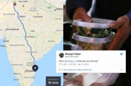 swiggy boy starts from rajasthan to deliver food to chennai - bizzare