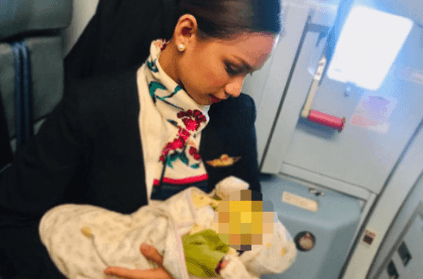 Flight attendant breastfeeds passengers hungry baby