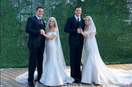 US: Identical twin sisters get married to identical twin brothers