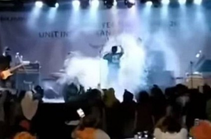 Watch - Indonesia tsunami strikes as band plays