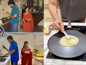 Chiranjeevi posted an interesting photo collage with similar poses of him and his wife