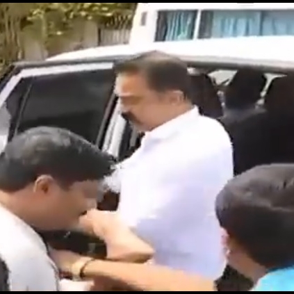 Kamal Haasan helps a woman who was in a road accident
