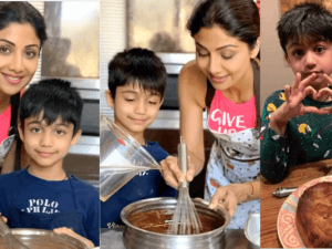 Shilpa Shetty's son Viaan bakes cakes during quarantine.