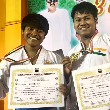 Stunt Choreographer Siva's sons triumphed the gold medals in State karate championship