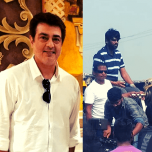Thala Ajith's Valimai highway car chase sequence making pictures are out