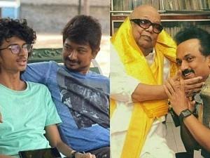 Udhayanidhi Stalin's son shares a viral FAMIILY PIC with his father, grandfather and Kalaignar!